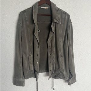 Gray-Olive Women's Military Style Button-Up Jacket